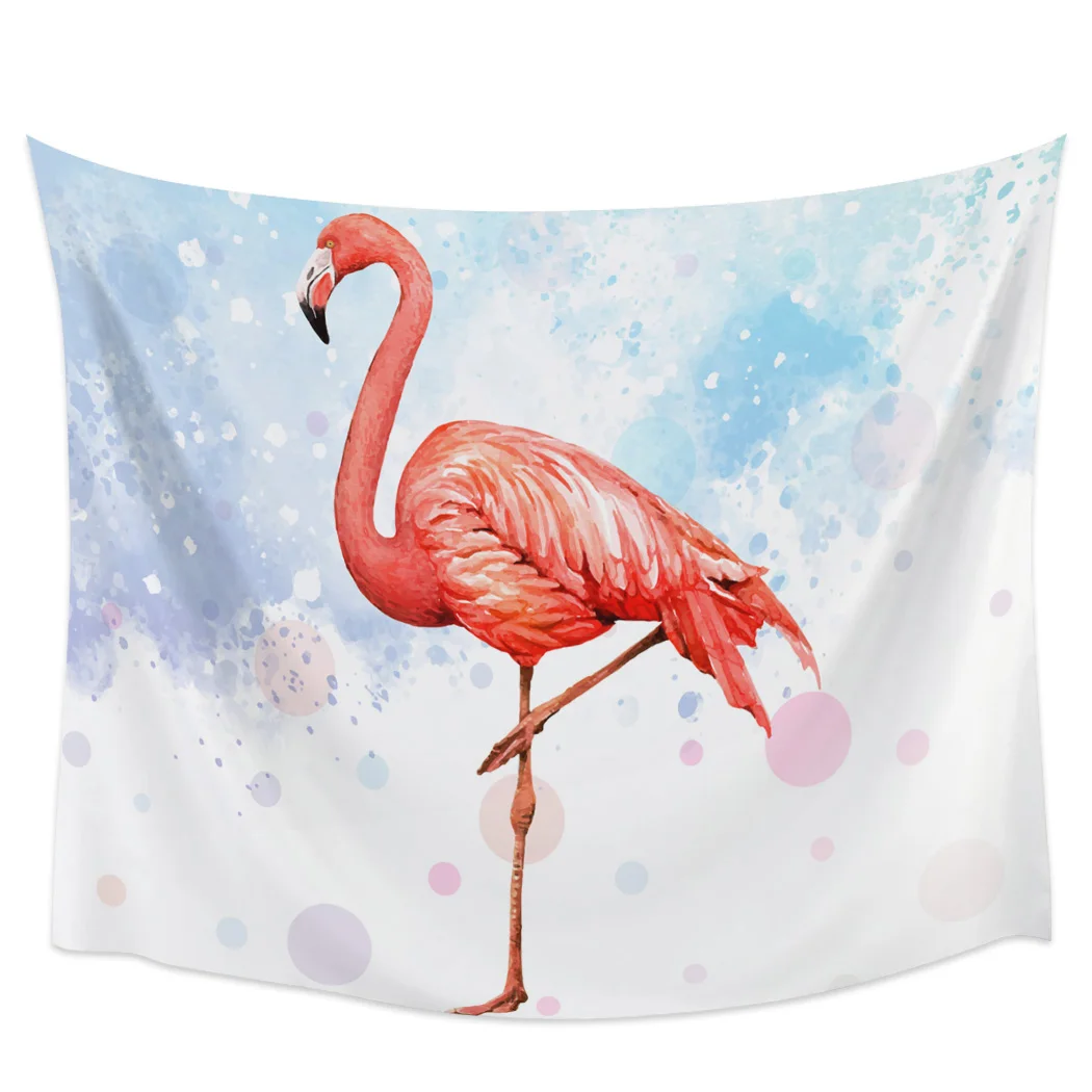 

Гобелен акварельный с фламинго, Настенный декор для спальни, гостиной, настенная ткань, гобелен, пляжное полотенце для йоги