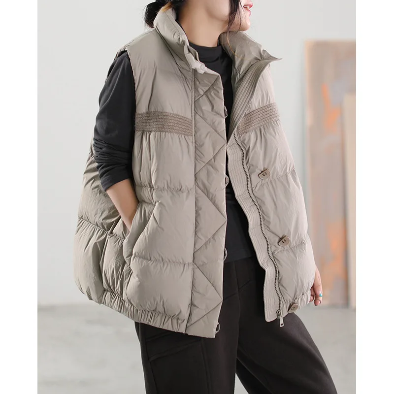 

Осень-зима 2022, новинка, Лидер продаж, Женский пуховой жилет, Свободный жилет на белом утином пуху, пальто, утепленный темпераментный жилет на...