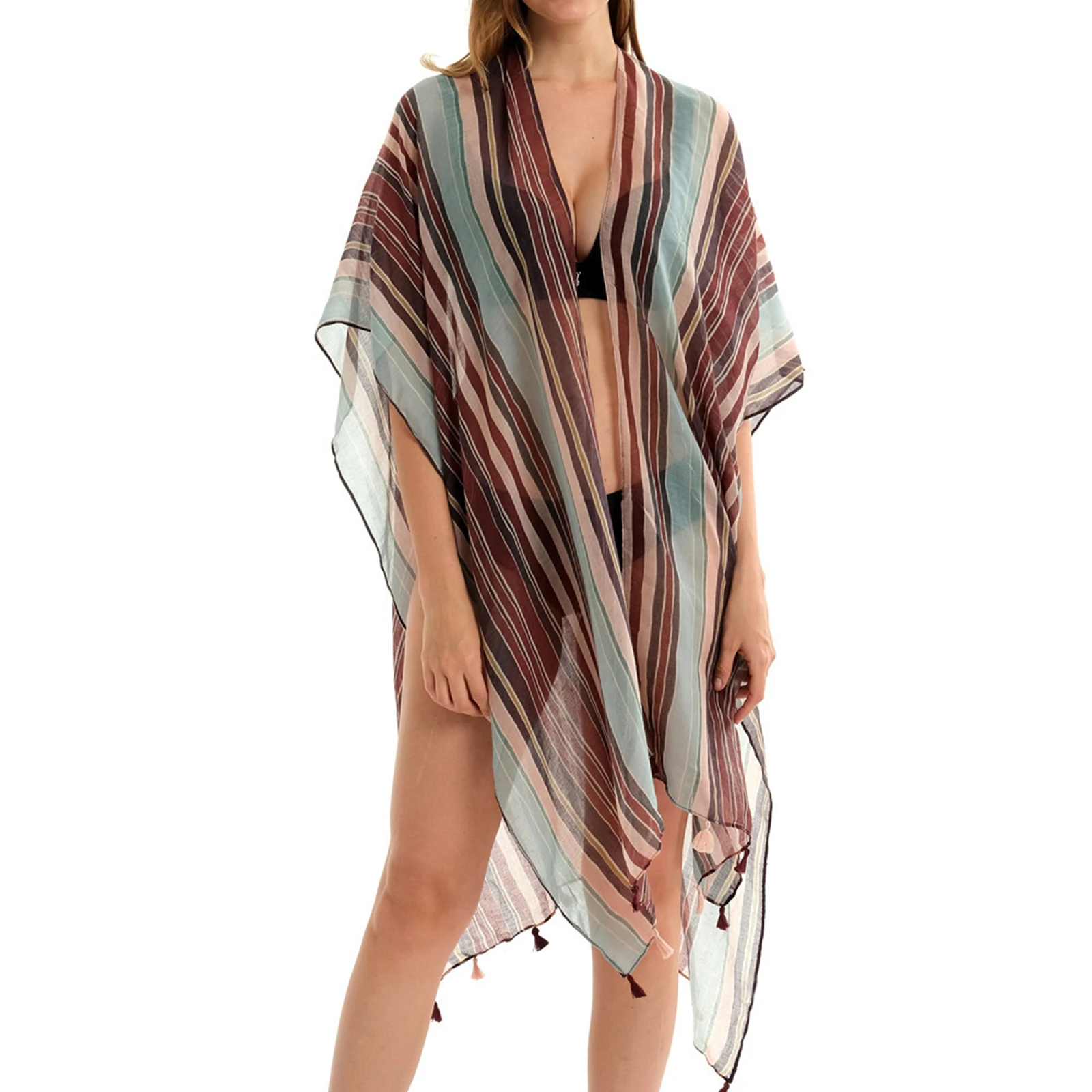 

Women Kimono Cover up Wraps 2023 New Summer Sun Protection Shawl Printed Loose Bikini Cardigan Smock Streetwear for Swimsuit