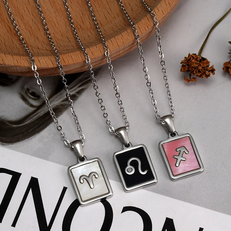 

Ailodo 12 Zodiac Sign Necklace For Women Men Stainless Steel 12 Constellation Pendant Necklace Fashion Jewelry Christmas Gift