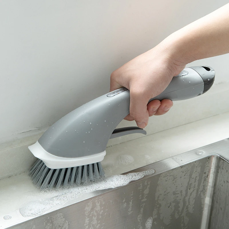 

Multi-function Kitchen Bathroom Cleaning Brushes Long Handle Dish Washing Brush Automatic Liquid Dispenser Kitchen Tools