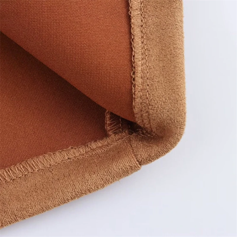 KEYANKETIAN осень/зима новое женское замшевое платье миди в стиле ретро с украшением