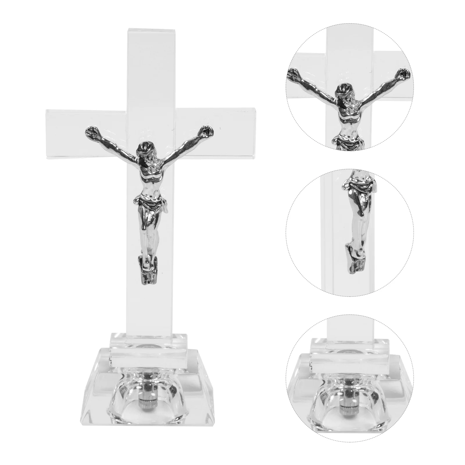 

Crystal Decorative Lamp Religious Cross Adornment Figurine Chic Gift Home Ornament Accents Church Cartoon Catholic articles