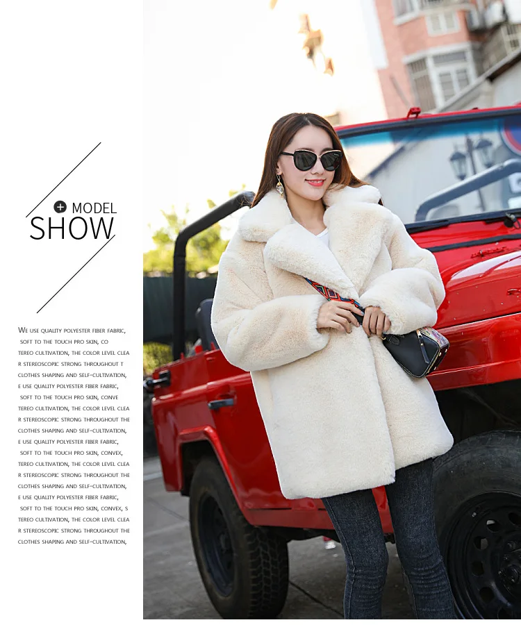 Winter Women's Loose and Warm Medium and Long Plus Size Faux Fur Coat Women