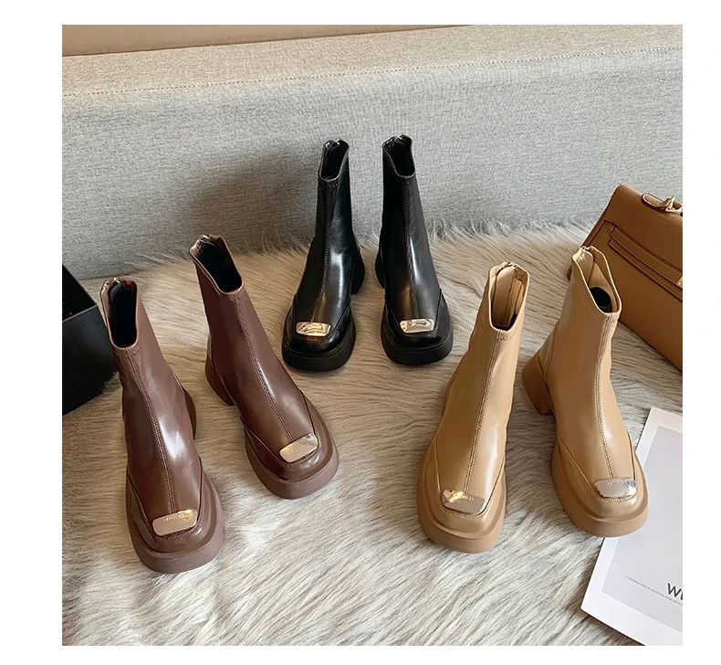 Массивные Ботинки Челси женская обувь новая зимняя модная женские ботинки с