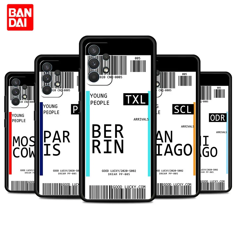 

Air Fly Ticket Case for Samsung Galaxy A12 A52 S20 FE A51 A32 A21s S21 A50 A71 A02s A31 Plus Ultra Black Coque Silicone Cover