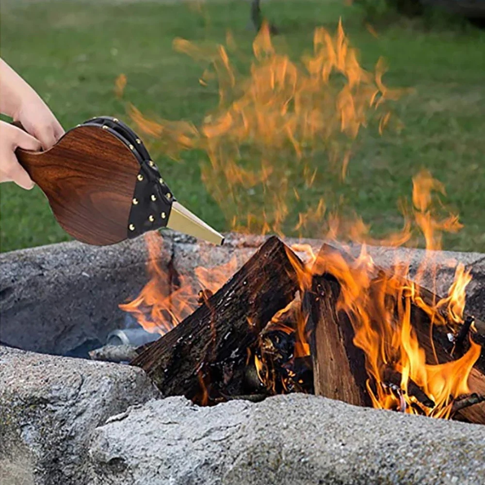 12x30 см Деревянный Портативный Ручной каминный вентилятор ручной уличный прибор