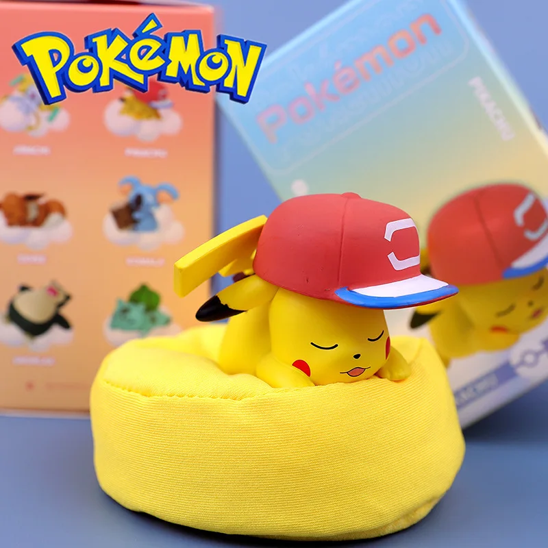 

Pokemon Kawaii Sleep Pikachu Anime Figures Toys Cartoon Psyduck Bulbasaur Model Keychain Toys Birthday Gift For Children Boys