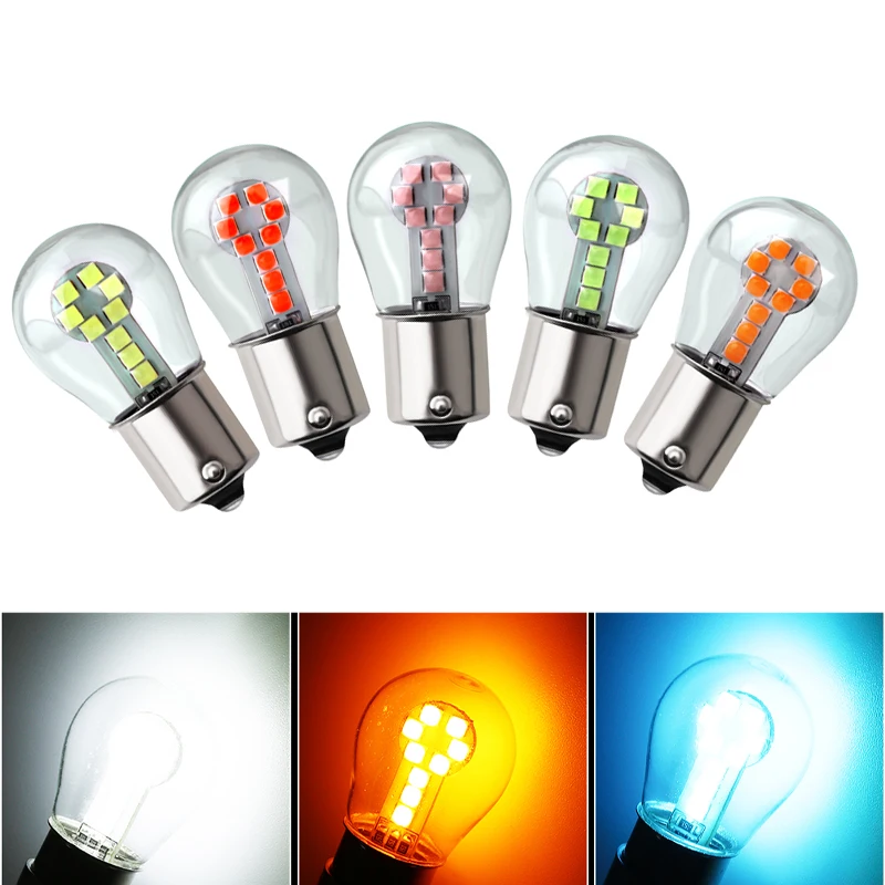 

1 шт., светодиодная лампа 1156 P21W BA15S 3030 18SMD 1157 BAY15D P21/5 Вт