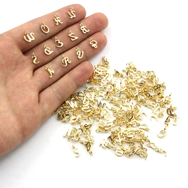 

26 Pcs Gold A-Z Letter Charms DIY Bracelet Necklace Jewellery Making Accessories