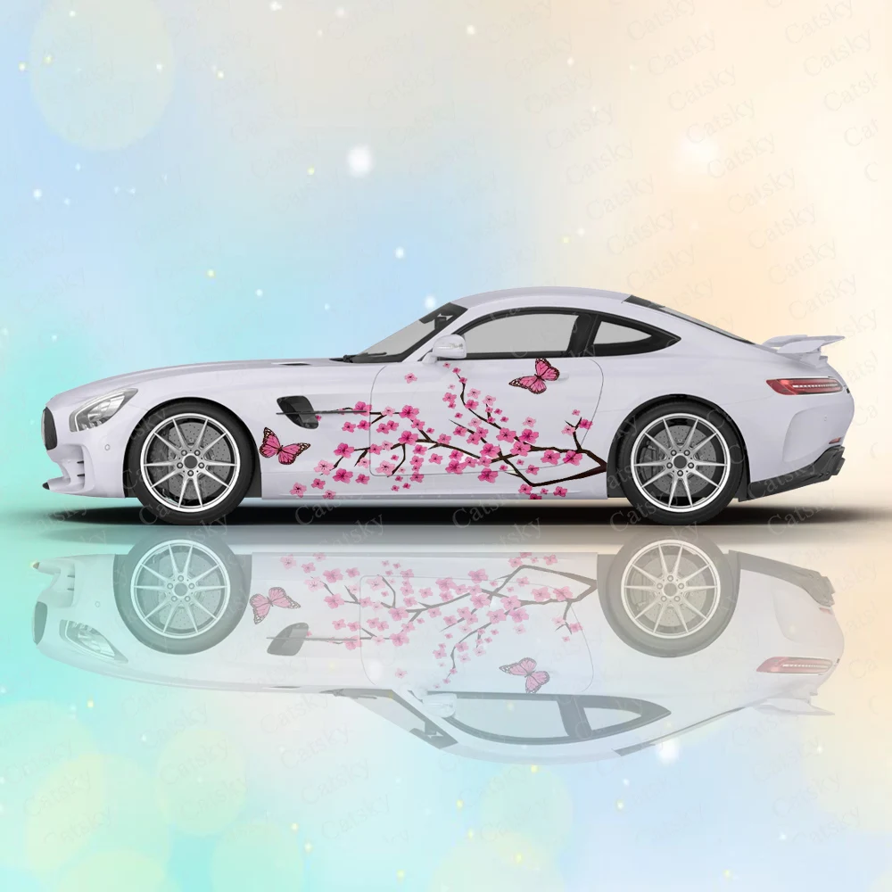 

Универсальный размер, крупный автомобиль графитный шрам длинная полоса наклейка Сакура вишневый цвет ливера, японская сторона автомобиля Наклейка на машину