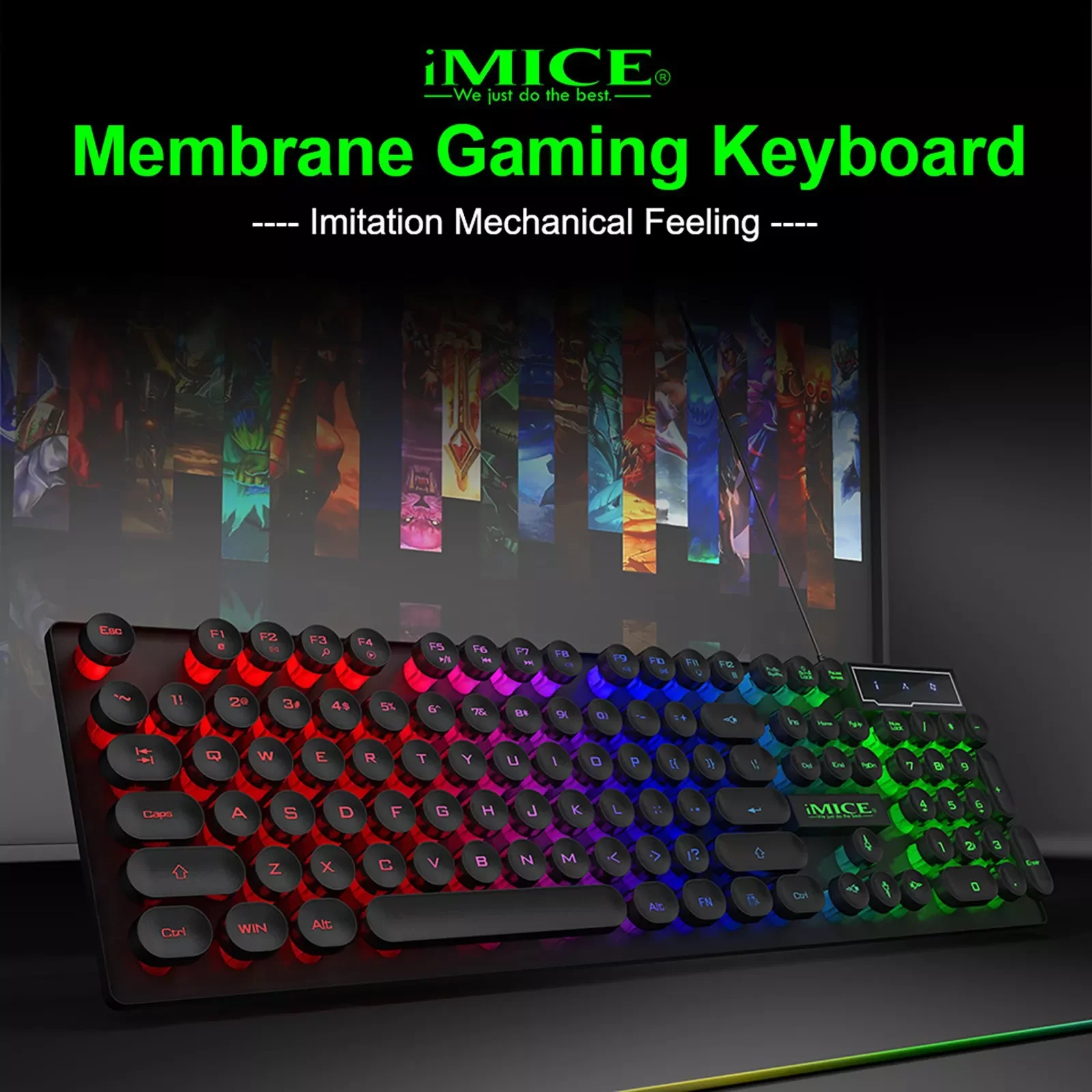 

backlit gaming keyboard Gamer keyboard wired For PC Laptop Anti-ghosting Ergonomic Mix Backlit Professional 104 keys USB RGB New