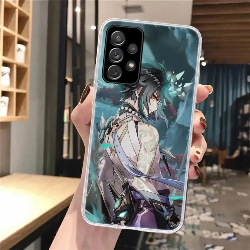 Ударопрочный Мягкий чехол Xiao Genshin для Samsung Galaxy A52 A53 A54 A12 A13 A14 A22 A23 A24 A32 A33 A34 A72 A73 A42 A43