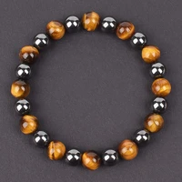 natural yellow tiger eye hematite stone beads bracelet men for magnetic health protection women soul jewelry pulsera hombre