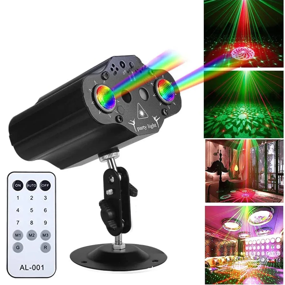 

Stage DJ Party Laser Projector Disco Voice Controlled Red Green Blue Strobe Lights Club Family Holiday Christmas Lights