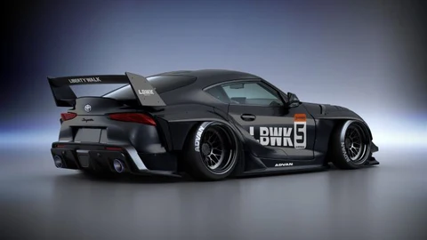 Для Toyota Supra A90 LB Style Wide Body Kit Модернизированный передний бампер автомобиля Передняя губа Заднее крыло Диффузор Спойлер Боковая юбка