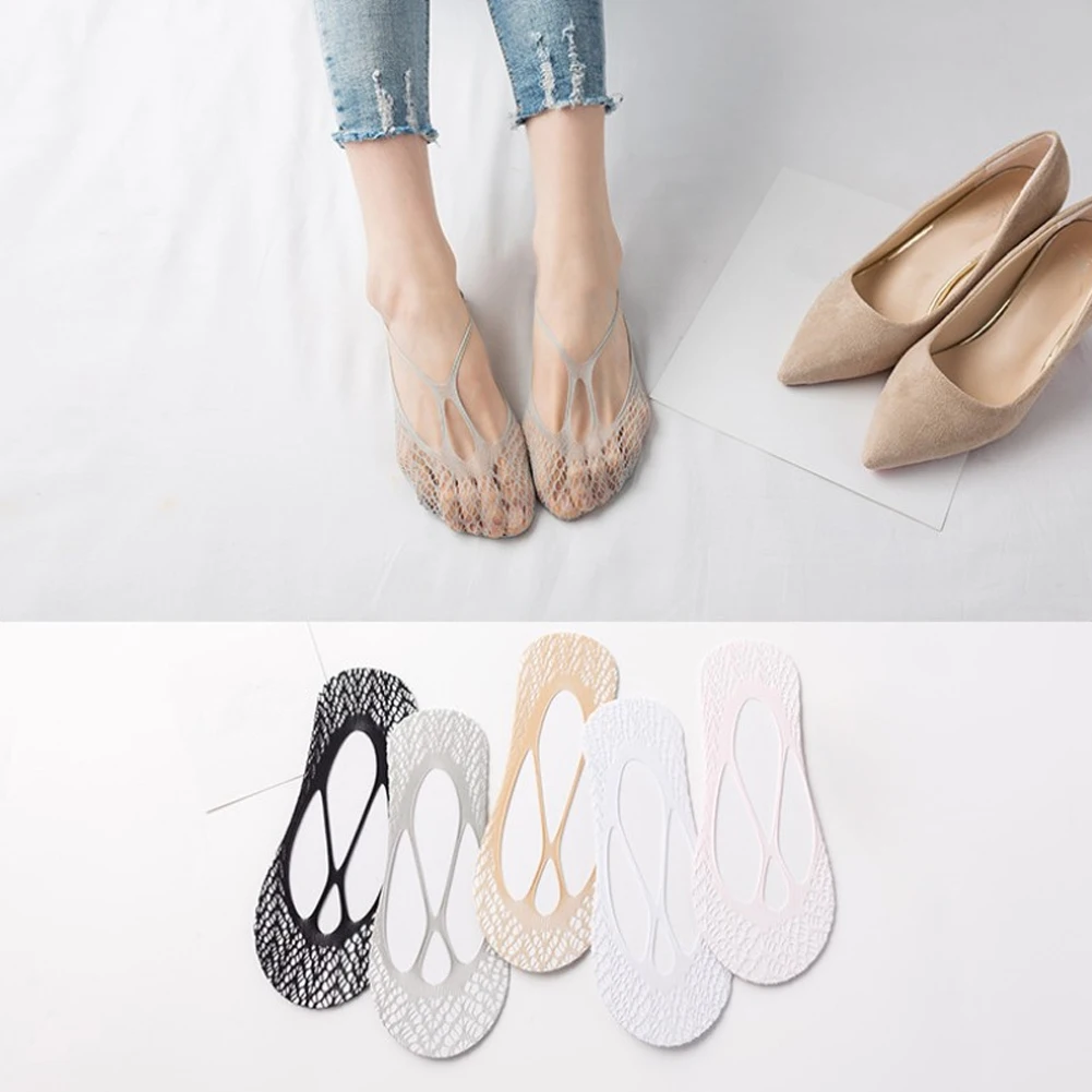 

Charming Women Sexy Cross Lace Liner Socks No Show Peds Boat Invisible Net socks