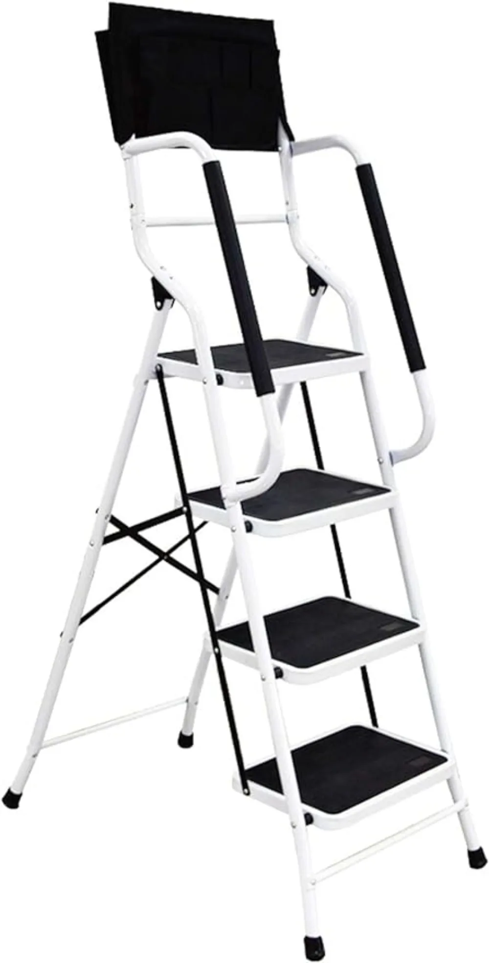 

EdMaxwell 4 Step Ladder with Handrails 500 lb Capacity Step Stool Folding Portable Ladders for Home Kitchen Steel Frame with