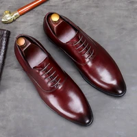mens formal shoes genuine leather oxford shoes for men dress shoes wedding laces leather business shoes zapatos hombre 44 45 46