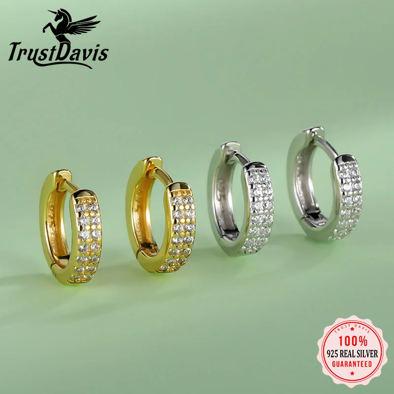 

TrustDavis реальные 925 Стерлинговое серебро Мода 1 милое женское кольцо очаровательные серьги для женщин Свадебные ювелирные изделия S925 H046