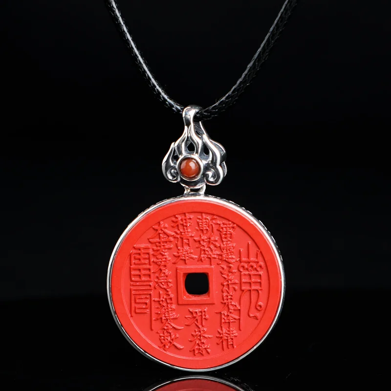 Натуральная киноварь стерлинговое серебро 925 пробы инкрустированная горным