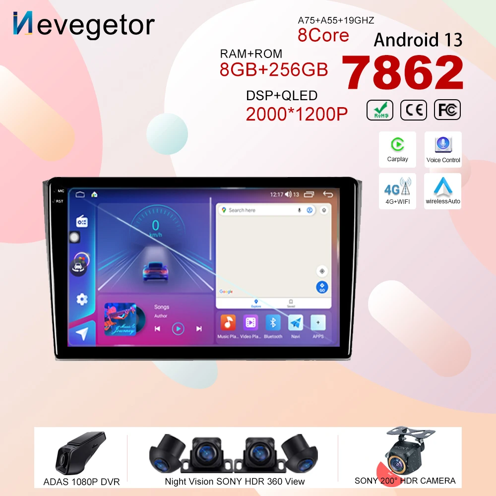 Автомобильное радио для Mazda CX9 CX-9 CX 9 TB 2006-2016 Android13 Стерео Мультимедийный плеер 5G Wi-Fi