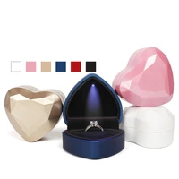 wedding portable heart shaped with led light organizer case jewelry holder jewelry display box ring box