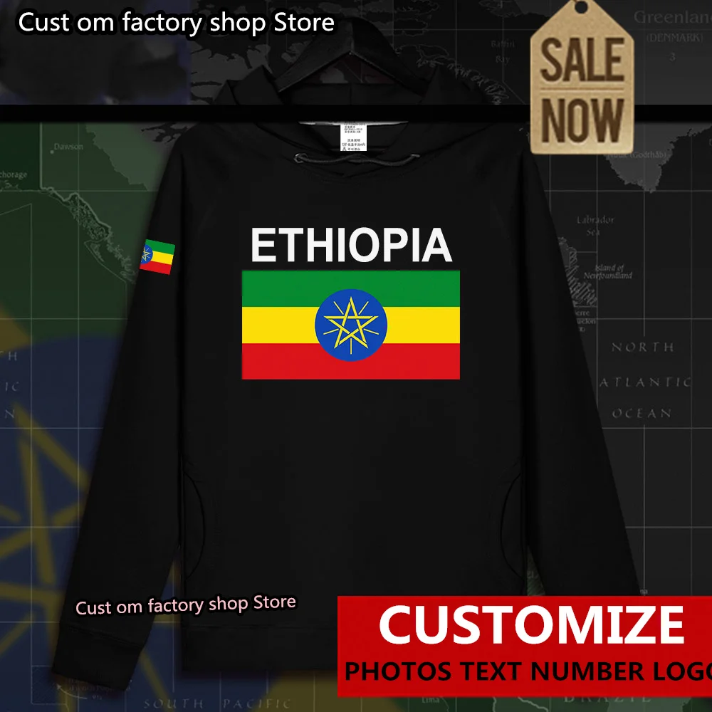 Ethiopia Hoodies Free Custom Made Flag Casual Sweatshirt Ethiopian ETH ET College Name Number Print Photo Clothing