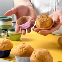 helpful cake mold reusable compact round shaped muffin cupcake baking mold baking cup 12pcs