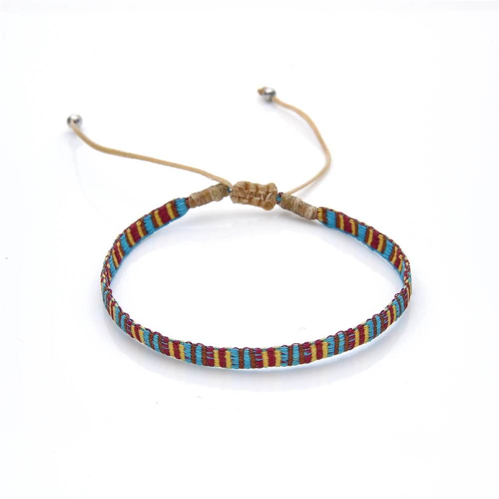Многоцветный Плетеный браслет из ткани оптовая продажа плетеные браслеты