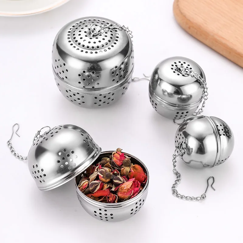 Stainless Steel Tea Infuser High Quality Cute Ball Shape Tea Infuser Mesh Strainer With Rope Chain Home Kitchen Accessories