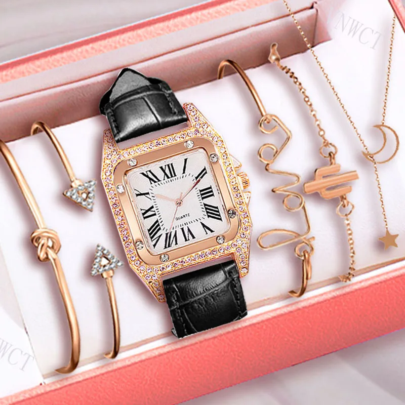 Комплект женских часов и браслета для отдыха часы со звездным небом женские