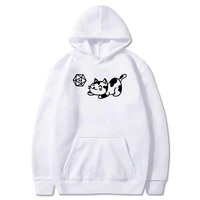 nerdy cat with d20 dice for cat lovers geeky hoodies men mens new arrival casual hoodie long sleeve top sweatshirts printed