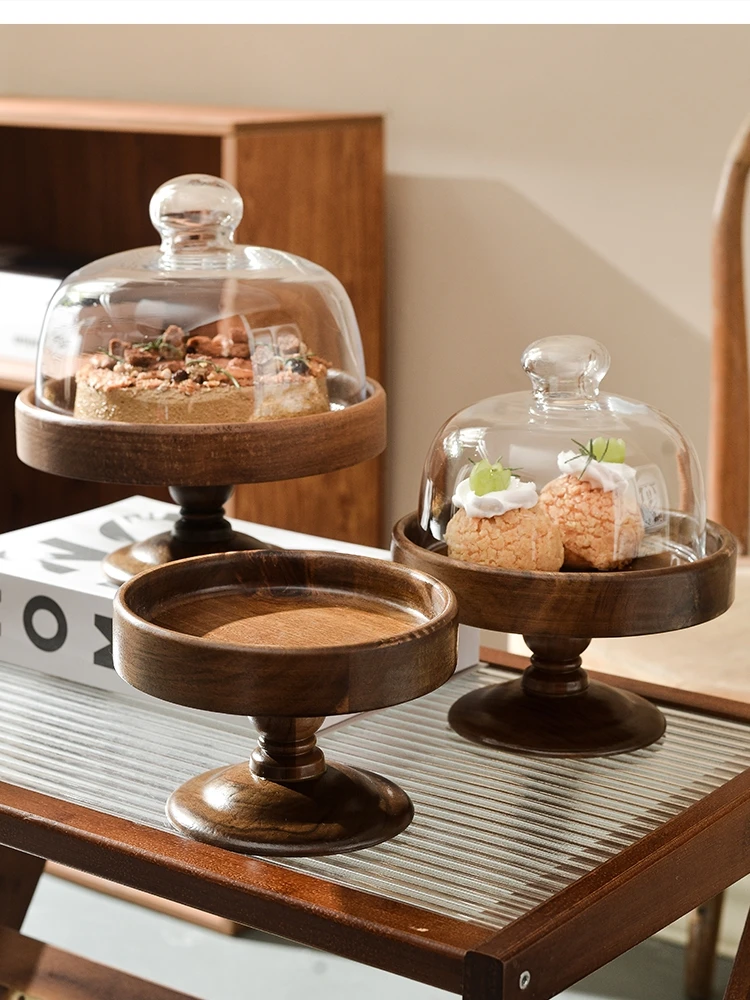 Европейская высококачественная подставка для торта из акации на высоких ножках