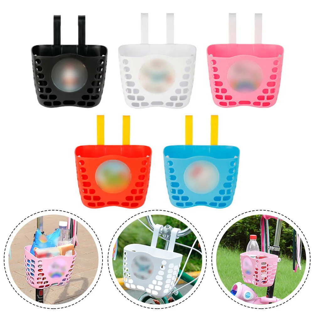 

New Bicycle Basket Hollow Children Bike Tricycle Scooter Storage Front Handlebar Plastic Carrier Cycling Kids Riding Shopping