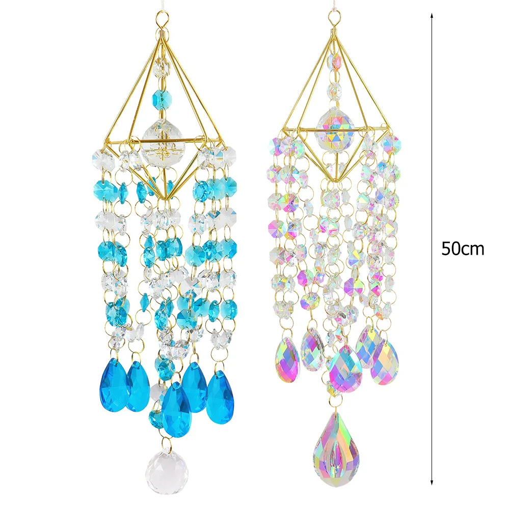 Crystal Wind Chimes Hanging Window Prisms Suncatcher Rainbow Maker Ornament Glass Crystal Jewelry Pendant Home Garden Decoration images - 6