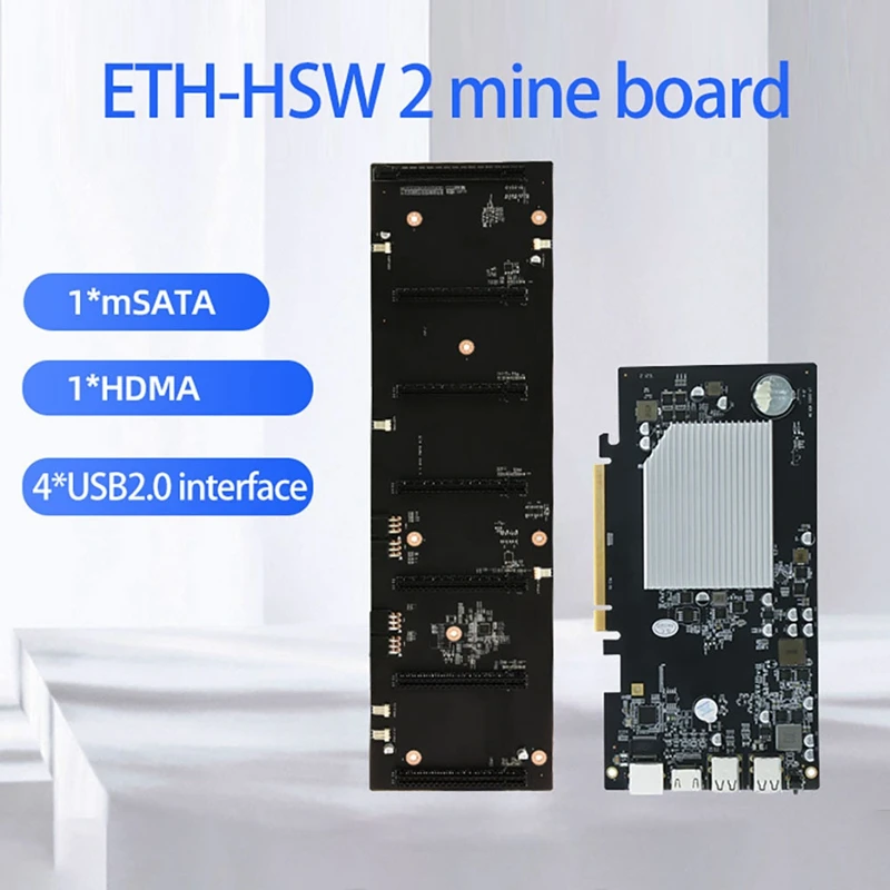 Оригинальная материнская плата для майнинга BTC 6 карт PCIE X16 графический слот 70 мм