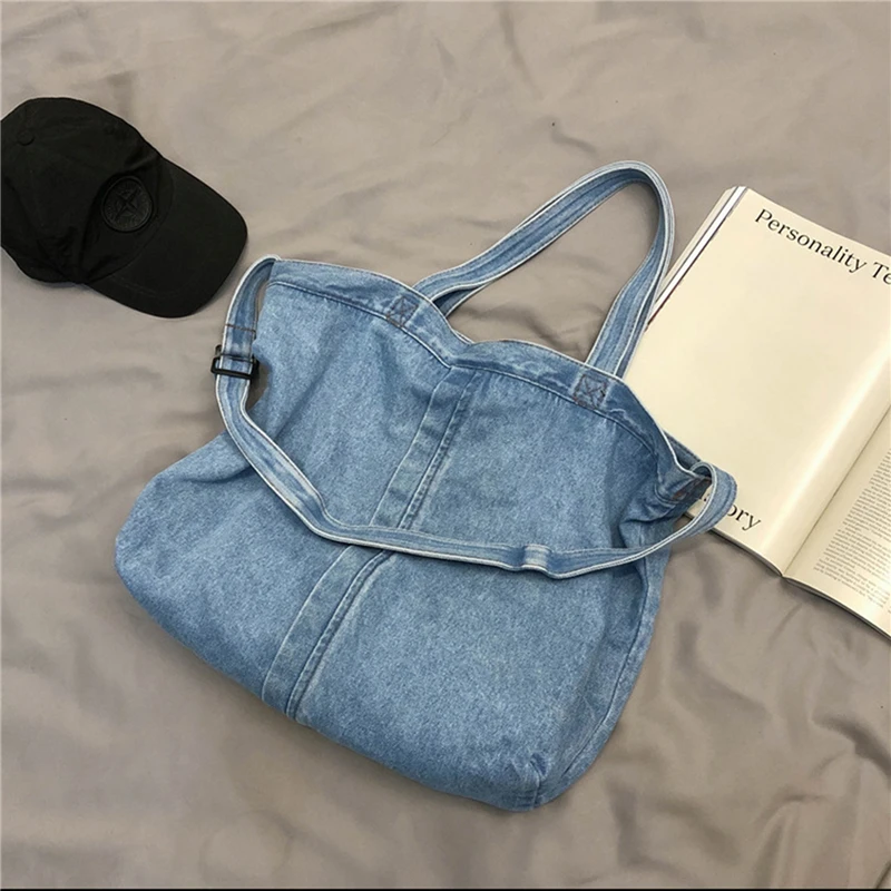 

Harajuku Wash Denim Bag Women Handbags Large-capacity Shoulder Bag Female Korean Version Girls Messenger Bag