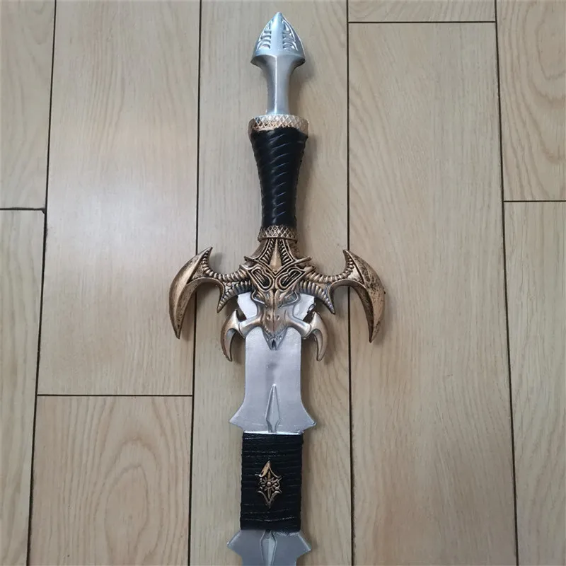 

110 см Косплей-игра World Of Warcraft черный волшебник пламя меч оружие реквизит ролевая игра черный волшебник пламя меч ПУ реквизит модель