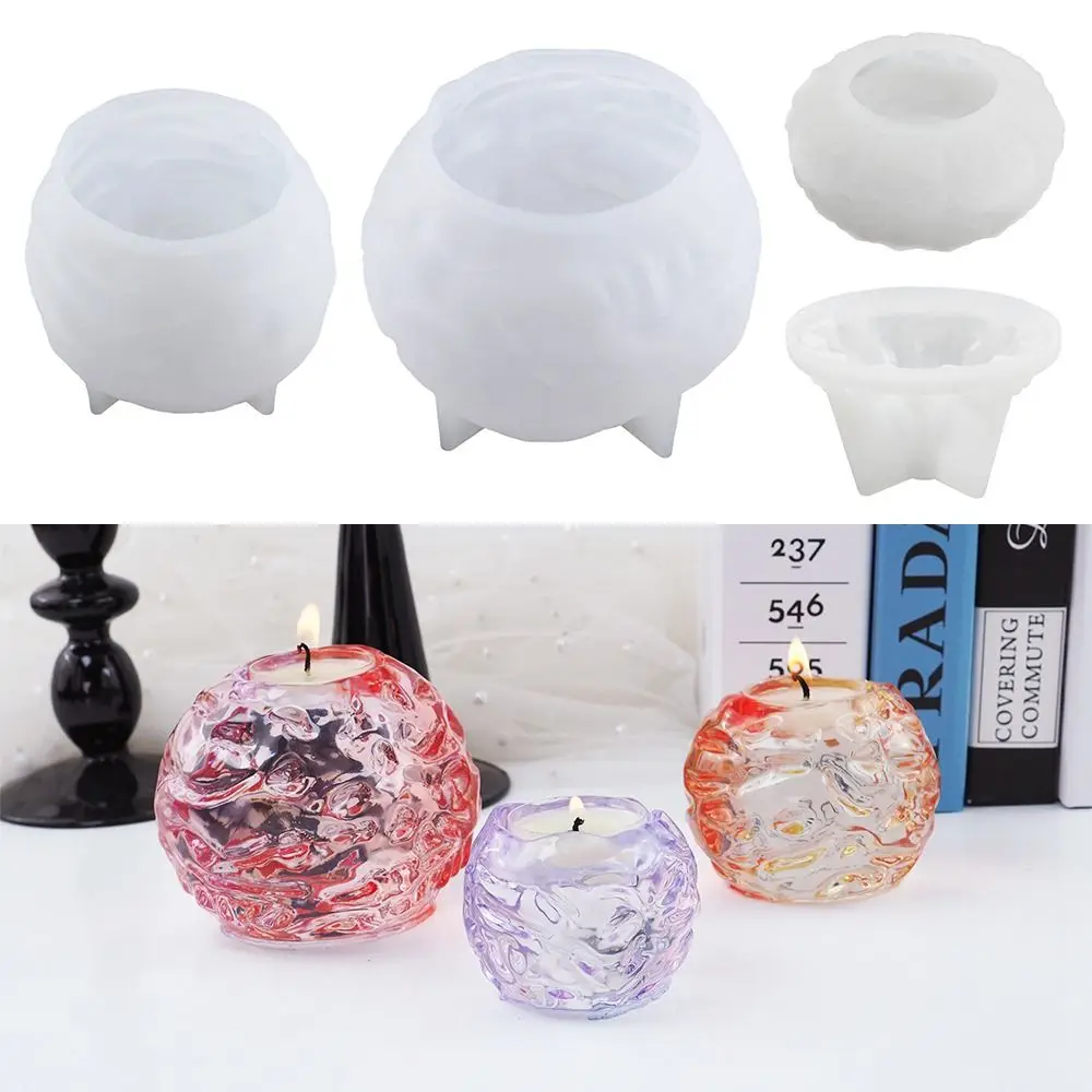 

New Epoxy Desktop Ornament DIY Crafts Resin Mold Candlestick Casting Mould Candle Holder Silicone Mold