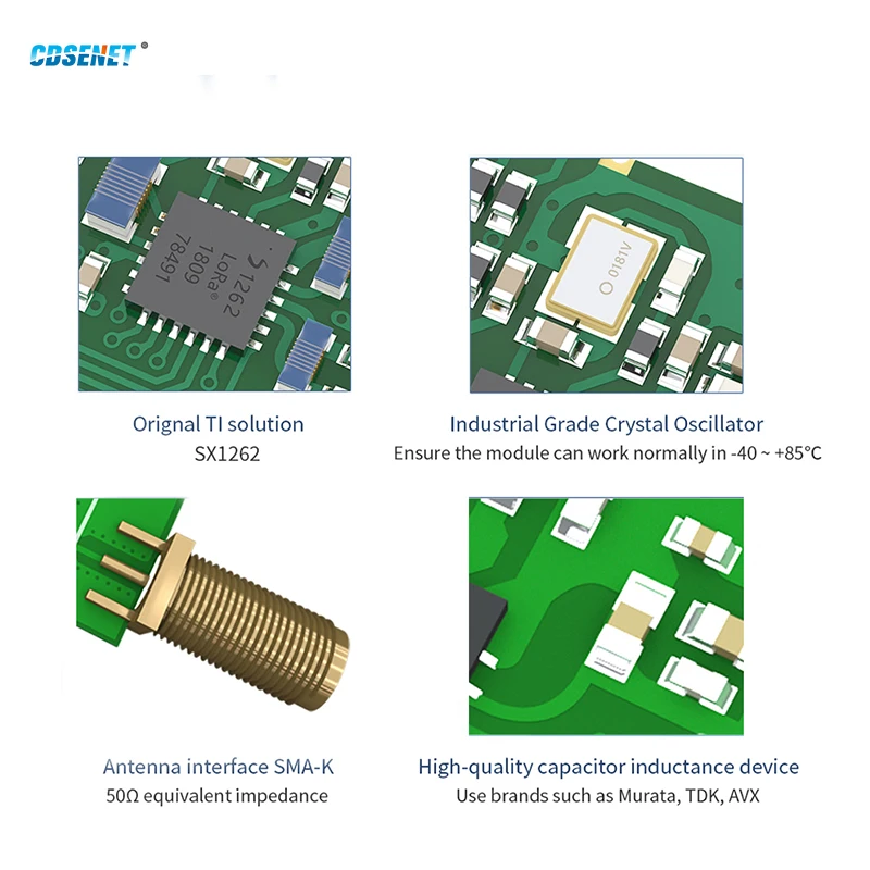 CDSENET Lora SX1262 Wireless RF Module 230MHz TTL level output E22-230T30D Low Power 30dBm 10km SMA-K RF Interface
