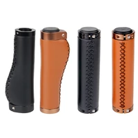 bicycle leather grips mountain bike retro lock handle cover anti slip pu leather hand stitched bicycle anti skid cover grips