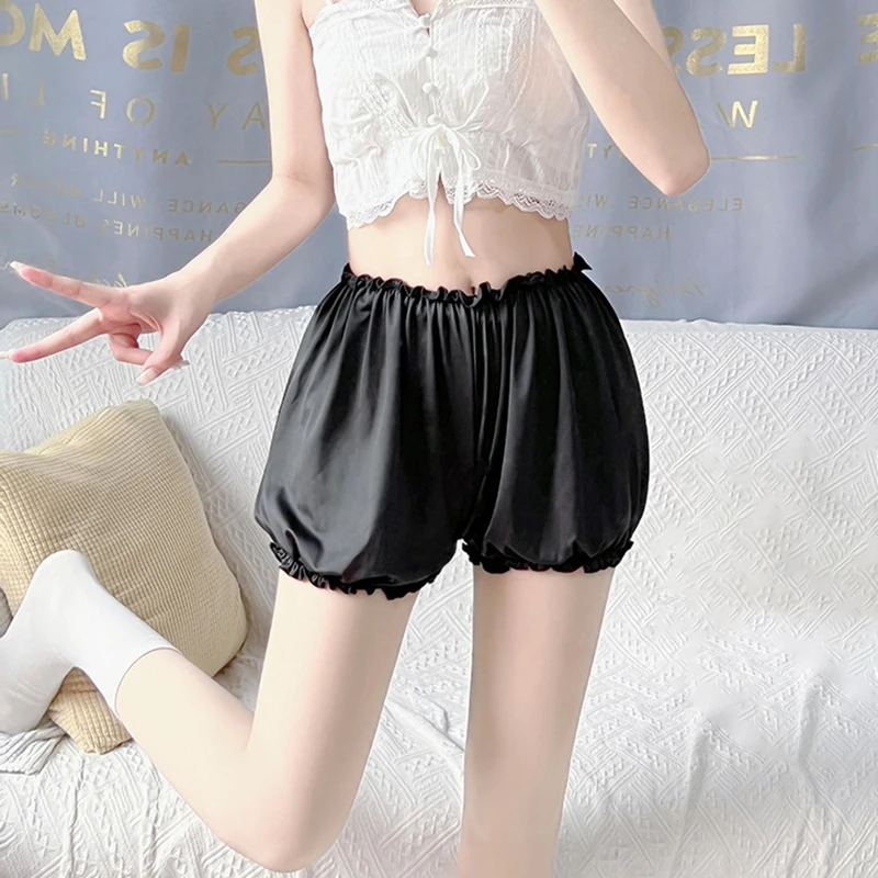Однотонные повседневные женские кружевные шорты с высокой талией