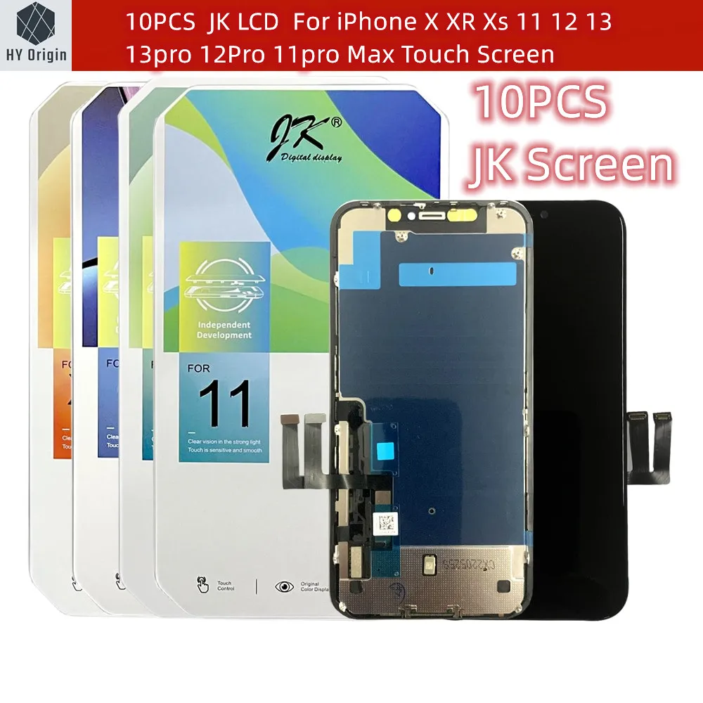 

10PCS ORIGINAL JK LCD Display For iPhone X XR Xs 11 12 13 13pro 12Pro 11pro Max Touch Screen Digitizer Assembly True Tone