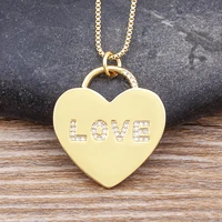 aibef romantic love letter heart shaped pendant necklace inlaid zircon jewelry necklace female simple french chic wedding gift