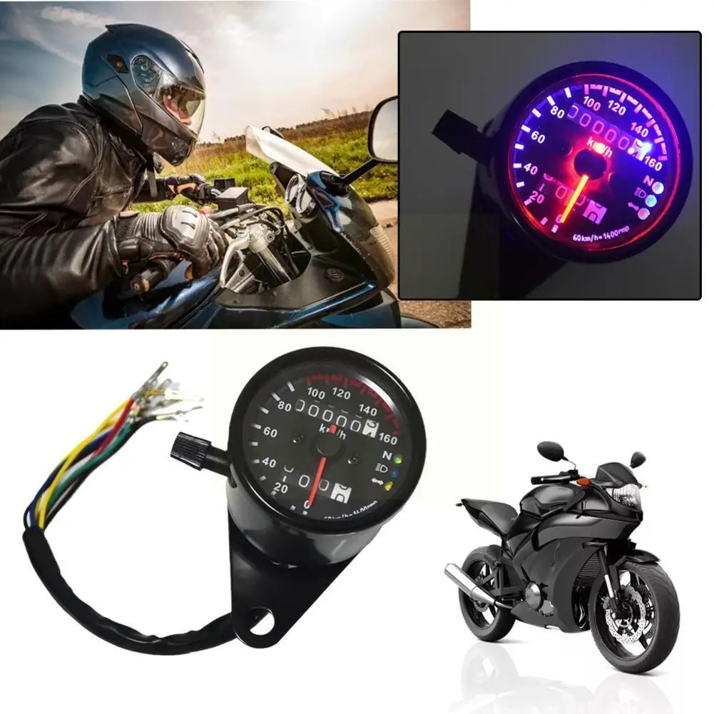 

Metal Motorcycle Speedometer Odometer 12v Universal Led With Speed Dual Motorcycle Speedometer Indicator Motorcycle Me S7h1