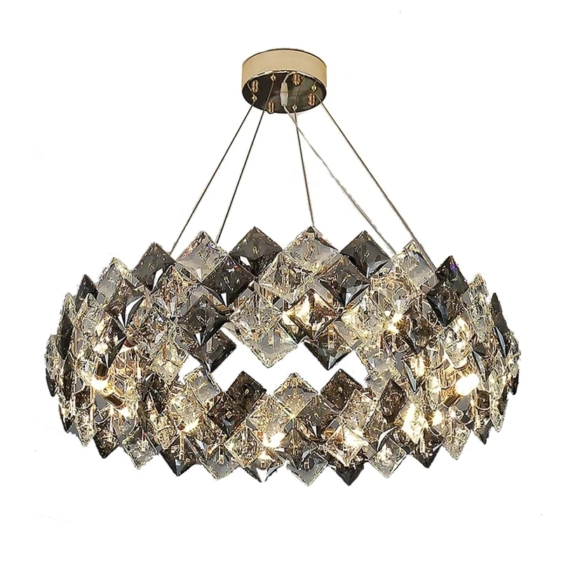 

Nordic Gold LED Crystal Chandelier For Living Room Bedroom Hotel Villa Round Hanging Lamps For Ceiling Home Furniture Hot Sale
