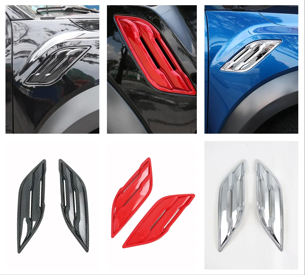 

For Ford F-150 / Raptor 2015 - 2020 Accessories Grain Stick-on Side Fender Vent Outlet Cover Trim