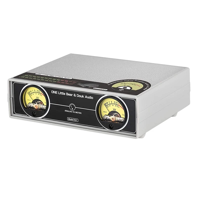 

MIC+LINE Dual Analog VU Meter DB Panel Display Stereo Audio Visualizer Sound Level Indicator For Power Amplifier,EU Plug
