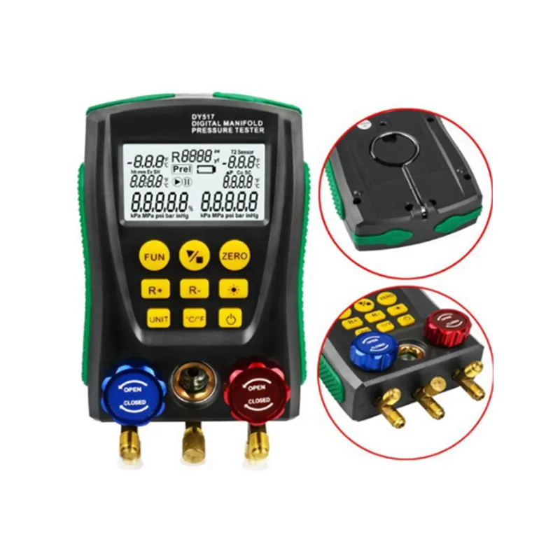 

Digital Manifold Gauge Electronic Refrigerant Group Meter HVAC Vacuum Pressure